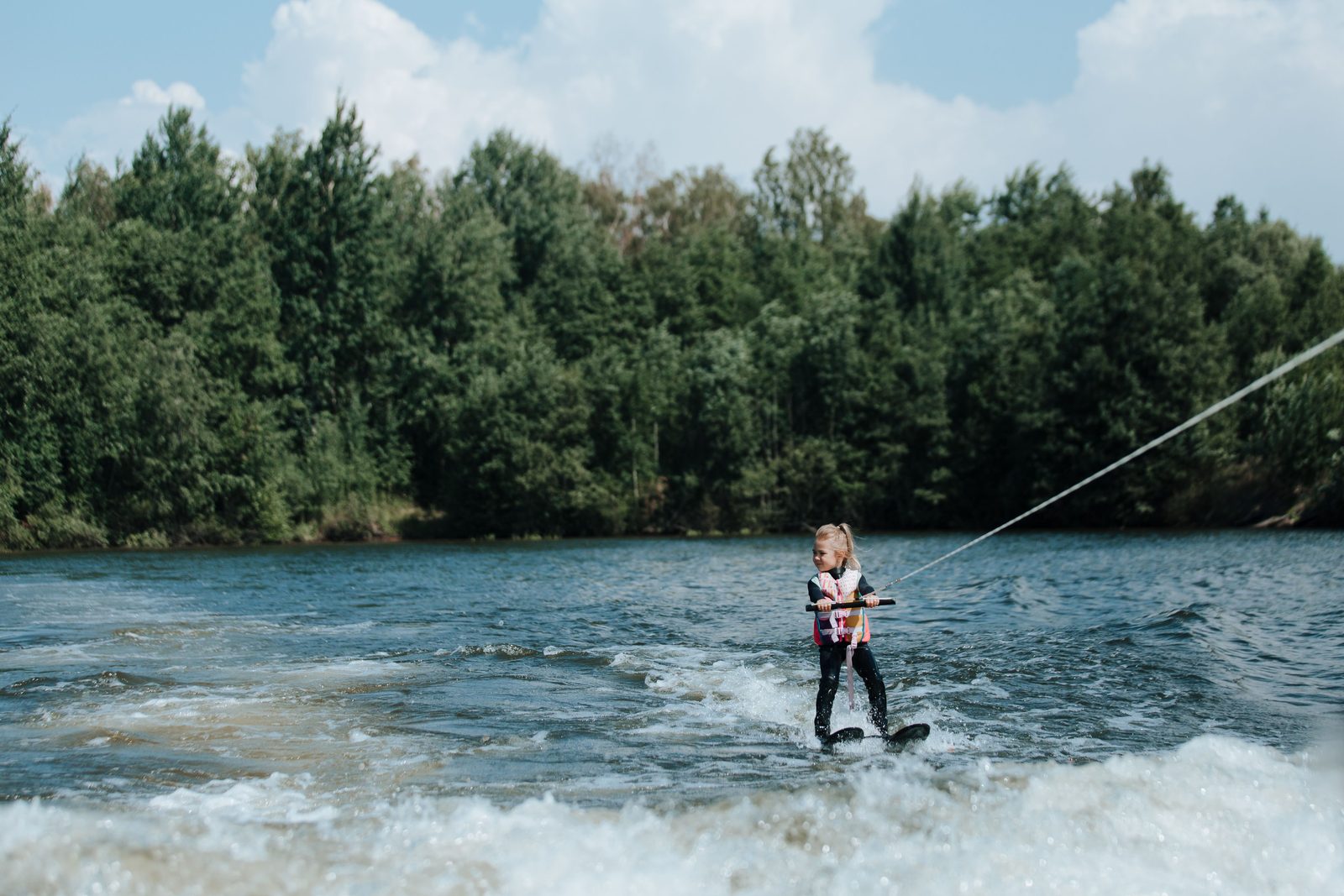 Water skiing on the lake near Onekama